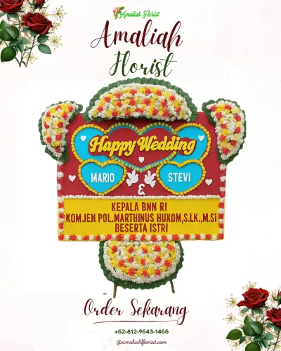 Karangan Papan Bunga Pernikahan di Sogong